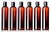 Newday Bottles, 8 oz Empty Plastic Bottles BPA-Free with Disc Top Cap Lids Refillable Containers with Black Cap (Amber Brown with Black Cap)