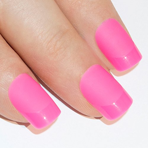 Bling art false nails french manicure matte pink full cover mediu…