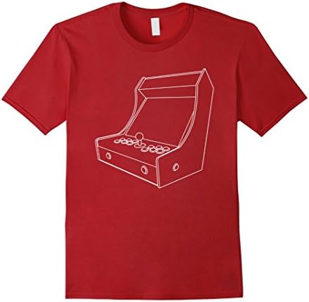 Mens Bartop Arcade Machine Vector Outline t-shirt Small Cranberry