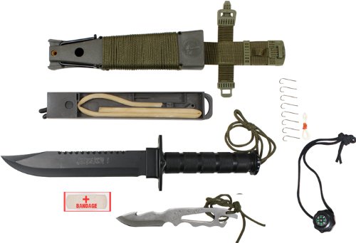 Rothco Sheath/14'' Jungle Survival Kit Knife, Olive Drab