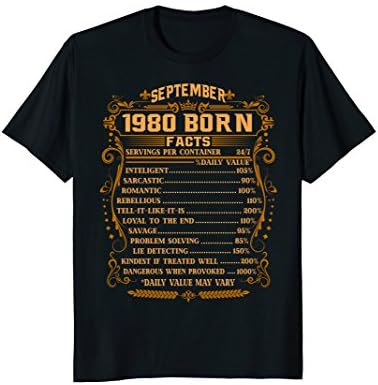 1980 September born facts servings per container 24/7 t-shir