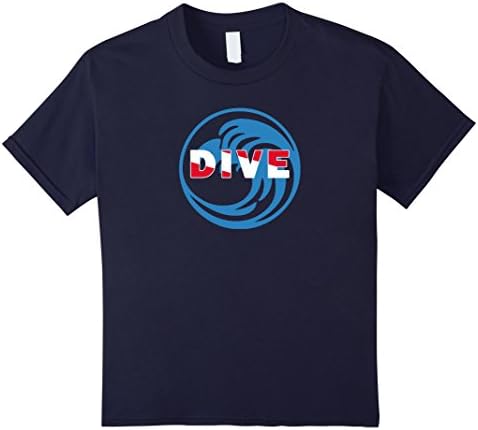 Kids Dive Flag Scuba Diving T Shirt 12 Navy