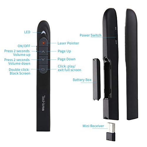TaoHorse Wireless Presenter Remote, 2.4GHz USB Presentation Clicker