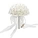 IPOPU 12 Pcs Romantic Real Touch Artificial False Latex Silk Blooming Hydrangea Bouquet Floral Leaf for Home Wedding Party Garden Bridal Hydrangea Decorations DIY (12Pcs-Pure White)