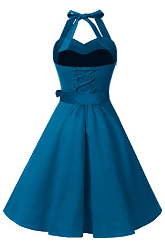 Topdress Women's Vintage Polka Halter Dress – 1950s Retro Cocktail Style - View #6
