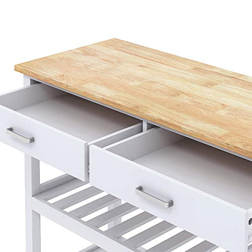 Clevr Rolling Kitchen Cart Island on Wheels Trolley, w/Drawer