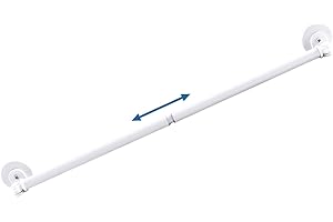 Magnetic Curtain Rod for Metal Door 16"-28", Magnet Cafe Curtain Rod For Small Window No Drill Rods Magnetic Sash Rods, White