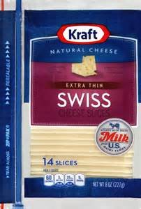 KRAFT NATURAL CHEESE SWISS EXTRA THIN BIG SLICES 8 OZ PACK OF 3