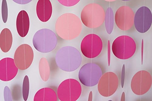 2 Pack,26Ft Circle Dots Paper Garland for Christmas Party Decorations(26Ft Set of 2) - Gold ,Glitter (Colorlful)