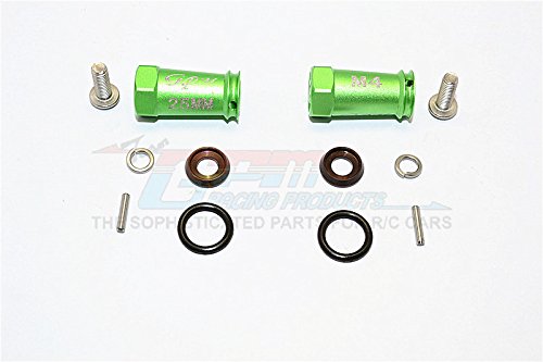 Axial SCX10 II (AX90046) / HPI Venture FJ Cruiser Upgrade Parts Aluminum Wheel Hex Adapters (4mm Hole & 25mm Width) - 1Pr Set Green