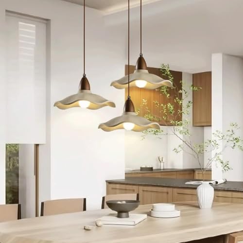 Moderno lamparas colgantes de techo japonesa de estilo wabi-sabi,Con pantalla de cemento,Regulable lámparas colgante LED,lampara comedor colgante,Luz colgante de E27 base,Para dormitorio,sala(A,25cm)