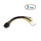 Electop 2 Pack PCI Express 8 Pin To Dual 4 Pin Molex IDE Power Cable Adapter