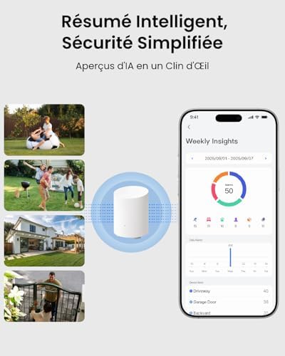 Système Caméras Surveillance sans Fil 4MP, HomeHub Mini + Lumus x2