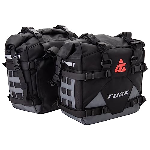 TUSK Pannier Racks with Tusk Pilot Pannier Bags Black/Grey For