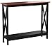 Convenience Concepts Oxford Console Table with Shelf, Cherry/Black