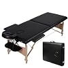 84″l Folded Portable Massage Table Facial SPA Bed Tattoo W/free Carry Case Black