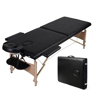 84″l Folded Portable Massage Table Facial SPA Bed Tattoo W/free Carry Case Black