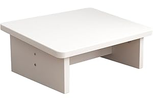 SUPVOX Wooden Foot Stool 30cm Non-skid Footrest Step Stool for Adults Office under Desk Footrest Warm White