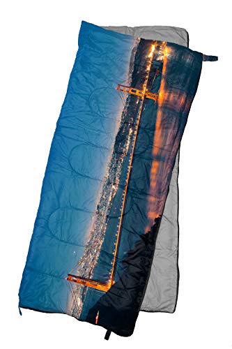 REVALCAMP Lightweight Sleeping Bag – SanFrancisco Bridge – Indoor & Outdoor use. Great for Kids, Teens & Adults. Ultra Light and Compact Bags are Perfect for Hiking, Backpacking, Camping & Travel.