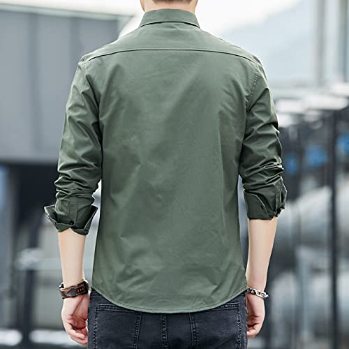 Amyni Men's Shirt, Long Sleeve, Short Sleeve, Casual, Plain, Oxford Shirt, Cotton Shirt