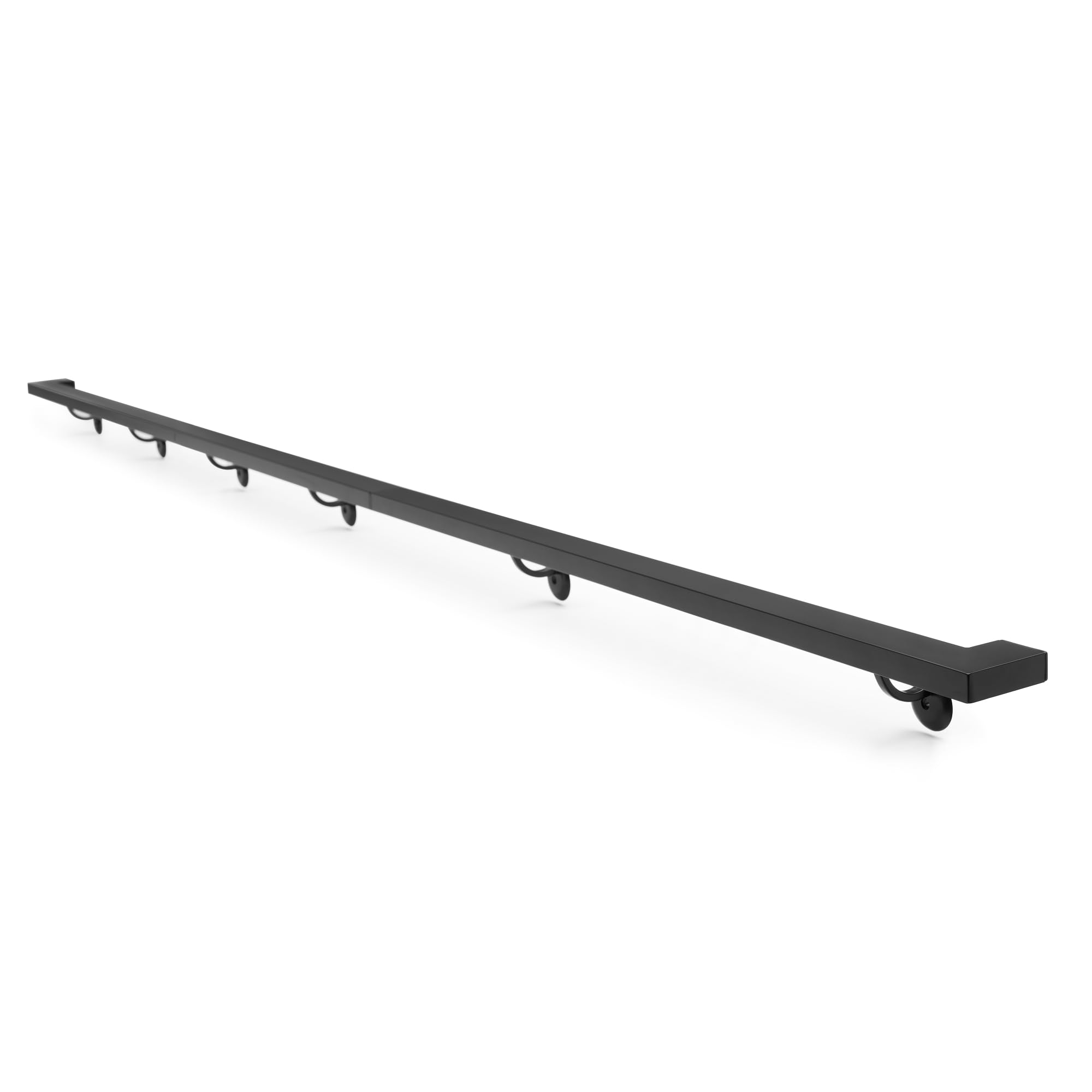 Photo 1 of Vezek 17 Ft Aluminum Handrail Stair Rail Metal Railing Grab Bar Kit Staircase Handrails Matte Black