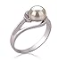 PearlsOnly - Clare White 6-7mm AAA Quality Freshwater 925 Sterling Silver Cultured Pearl Ring - Size-5