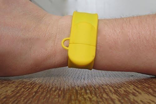 YELLOW Slap Bracelet USB, Flash Drive, Jump Drive, 4GB, 2.0 USB - Retro, Jewelry, Technology, Slap Band for Adults and Children, Back to School