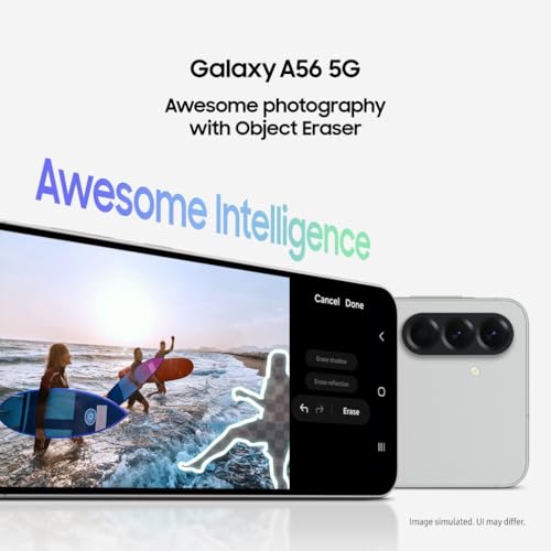 Samsung Galaxy A56 5G Smartphone, Awesome Intelligence, 8GB RAM, 256GB Memory Storage, 50MP Camera, Awesome Graphite, 3 Year Samsung Extended Warranty (UK Version)