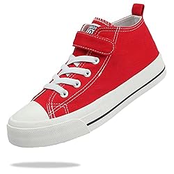 Fefoe Girls Red Shoes for Boys Running Canvas