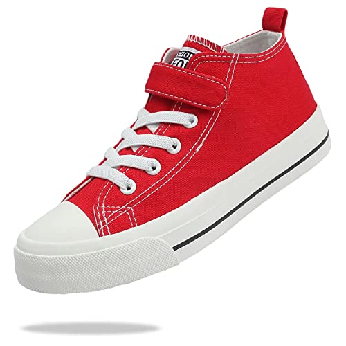 Fefoe Girls Red Shoes for Boys Running Canvas