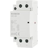 BAOMAIN 220V AC 2-Pole 50A Modular Contactor, 2NO, DIN Rail Mount | HC1-50 2P BCT-50 2P 50Amp 2 Normally Open AC220V Contactor For HVAC,Motor,Pump,and Lighting Control