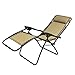 PARTYSAVING Infinity Zero Gravity Outdoor Lounge Patio Folding Reclining Chair Tan Set of 2 APL1002