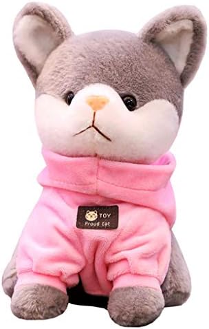 Amazon ハスキー犬 ぬいぐるみ いぬ おもちゃ ワンちゃん 服付き かわいい 小さい ふわふわ 子供へ 恋人へ お誕生日 プレゼント 部屋飾り 人気 ピンク 22cm ぬいぐるみ おもちゃ