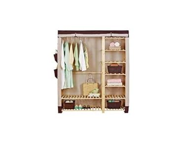 Brand New Polycotton And Wood Triple Wardrobe Mink And Brown24