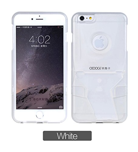 Qikafan Matte hard shell protective shell mobile phone suitable for iPhone5 / iPhone6 / iPhone6 Plus iPhone6 gray multifunction cell phone holder MSK001White-Plus