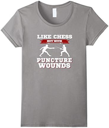 Women's Funny Fencing T-Shirt | Fencing Gift Large Slate