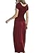 Meaneor Women Boho Cap Sleeve Smocked Waist Tiered Renaissance Summer Maxi Dress (XXL, Wine Red)