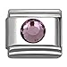 Italian Charms Round Birthstone by Month 9 mm Stainless Steel Bracelet Link (June)