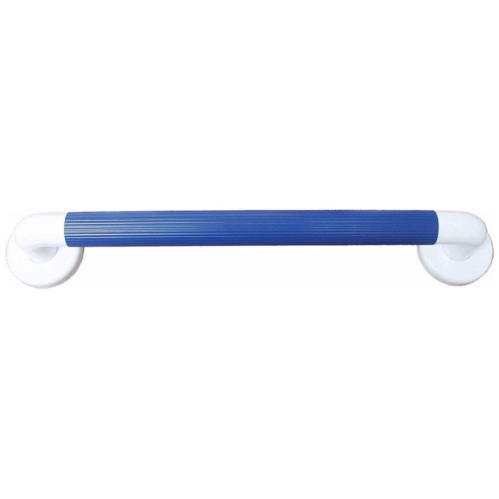 Aidapt Blue Safety 450mm (18") Ribbed UPVC Plastic Grab Bar with Support Rail Aid