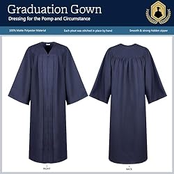 Heflashor Unisex Matte Graduation Gown Cap Set with