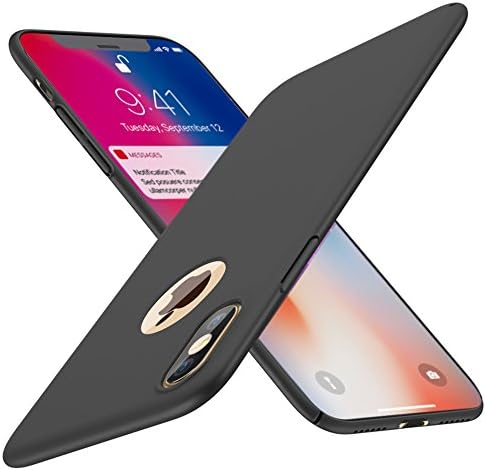 QueenAcc iPhone X Case Hard Protect Phone Case Back Cover Bumper,Ultra-Thin Perfect Fit, Slim Minimal Anti-Scratch Protective Lightweight case for iPhone X(black).