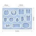 Jeteven Jewelry Casting Mold 12 Designs Cabochon Silicon Mould With Hanging Hole For Resin Jewelry Making DIY Craft