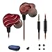 Earbuds with Microphone, Bambud Wired in Ear Headphones Earphones Stereo Dual Dynamic Drivers Ear Buds with Mic and Remote, Over Ear Noise Isolating Sports Headsets