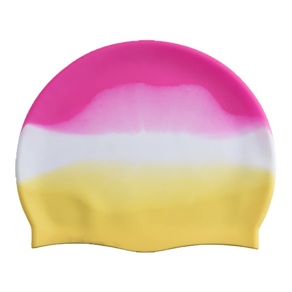 HYCOPROT Kids Swimming Cap 100% Silicone Swimming Hats for Boys And Girls Comfortable And Elastic Waterproof Swim Caps,Elastic Swim Hat For Long Hair And Short Hair (pyw)