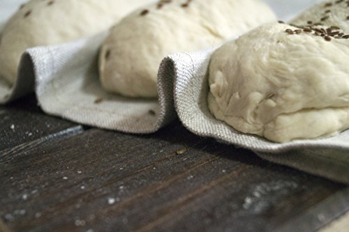 Professional Bakers Couche Pure Flax Linen 100% Bake Ware Canvas Bread Baguettes loafs Proofing Cloth (33x34) - Thumbnail 2