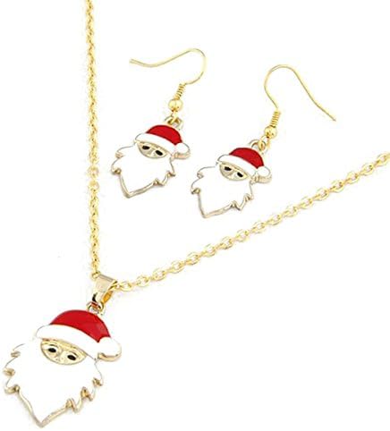 LuminosityLux Jewelry Sets, Christmas Theme Necklace Earrings Sets, Women (C)