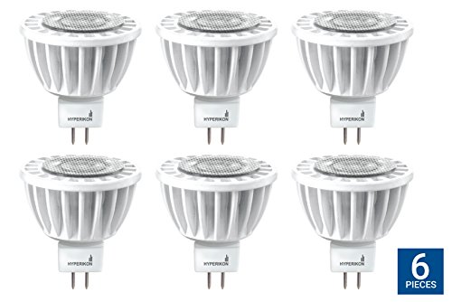 Hyperikon LED MR16 GU5.3 Dimmable 7W (50W Replacement), 4000K (Daylight), CRI90+, Spot Light Bulb, For Kitchen Ceiling, Living Room, Track Lighting (6 Pack)