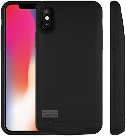 Rictex iPhone X Battery Case 5200mAh, Rechargeable External Battery Portable Power Charger Protective Charging Case for Apple iPhone 10（5.8 inch） (Black)