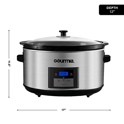 Gourmia DCP860 Programmable Slow Cooker, Silver Pricepulse