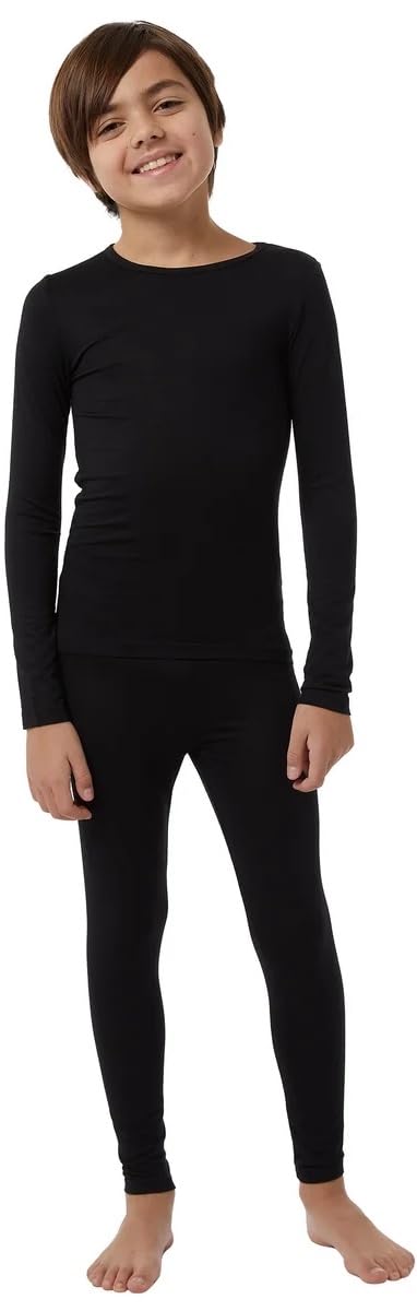 Photo 1 of 32 Degrees Kids Baselayer Top Pant Set, Black, Large